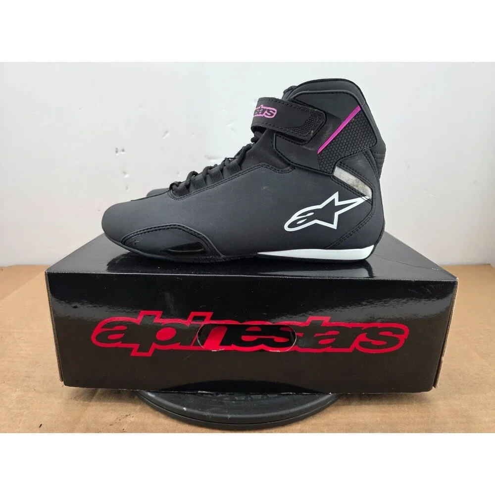 Alpinestars Stella Sektor Womens Gently Worn Shoes Blk/Fuschia Ladies Size 10